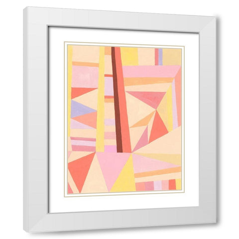 Blush Structure II White Modern Wood Framed Art Print with Double Matting by Galapon, Nikki
