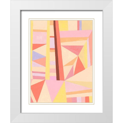 Blush Structure II White Modern Wood Framed Art Print with Double Matting by Galapon, Nikki