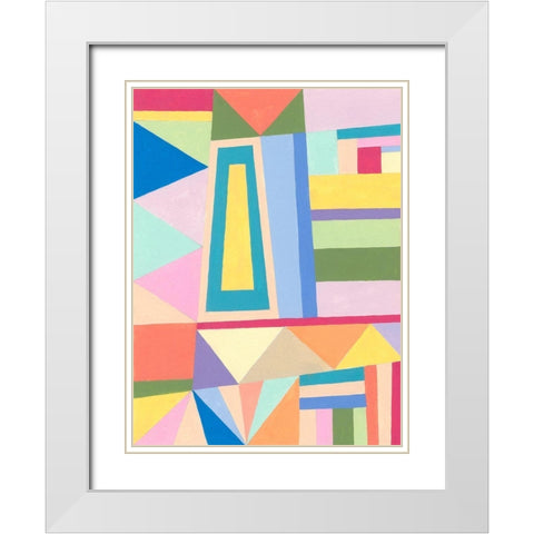 Confetti Structure I White Modern Wood Framed Art Print with Double Matting by Galapon, Nikki