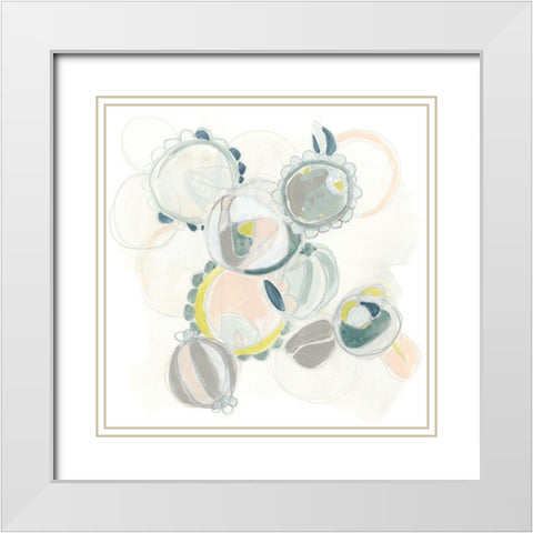 Floral Scumble I White Modern Wood Framed Art Print with Double Matting by Vess, June Erica