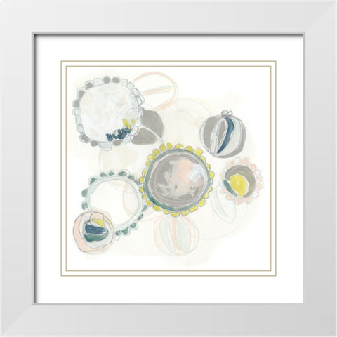 Floral Scumble III White Modern Wood Framed Art Print with Double Matting by Vess, June Erica