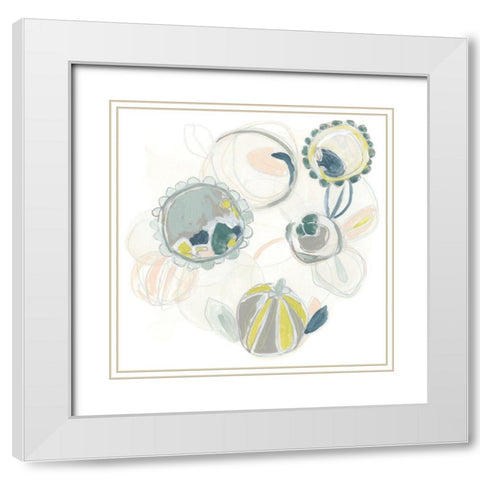 Floral Scumble IV White Modern Wood Framed Art Print with Double Matting by Vess, June Erica