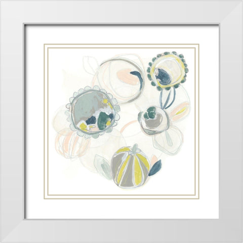 Floral Scumble IV White Modern Wood Framed Art Print with Double Matting by Vess, June Erica