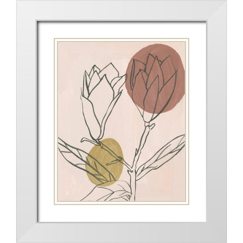 Blush I White Modern Wood Framed Art Print with Double Matting by Wang, Melissa