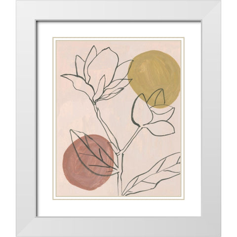 Blush II White Modern Wood Framed Art Print with Double Matting by Wang, Melissa