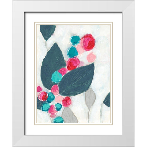 Berry Rhapsody II White Modern Wood Framed Art Print with Double Matting by Vess, June Erica