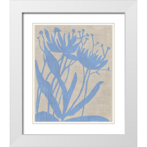 Dusk Botanical VI White Modern Wood Framed Art Print with Double Matting by Zarris, Chariklia