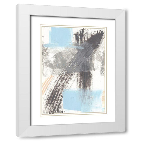 Kenetic III White Modern Wood Framed Art Print with Double Matting by Moore, Regina