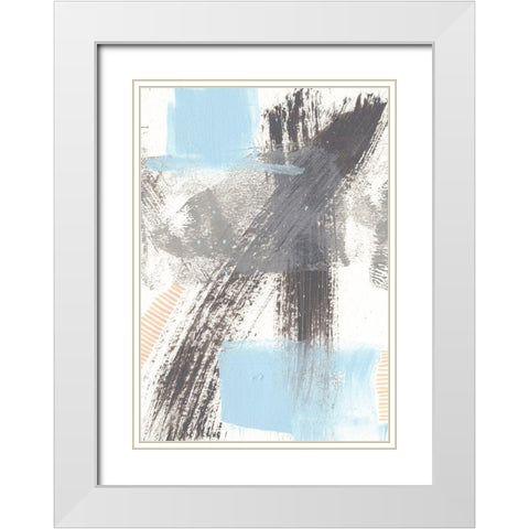 Kenetic III White Modern Wood Framed Art Print with Double Matting by Moore, Regina