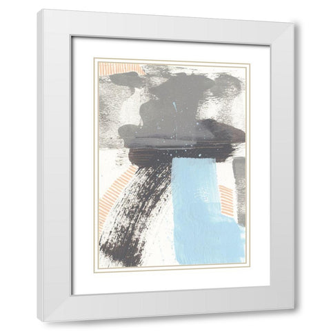 Kenetic IV White Modern Wood Framed Art Print with Double Matting by Moore, Regina
