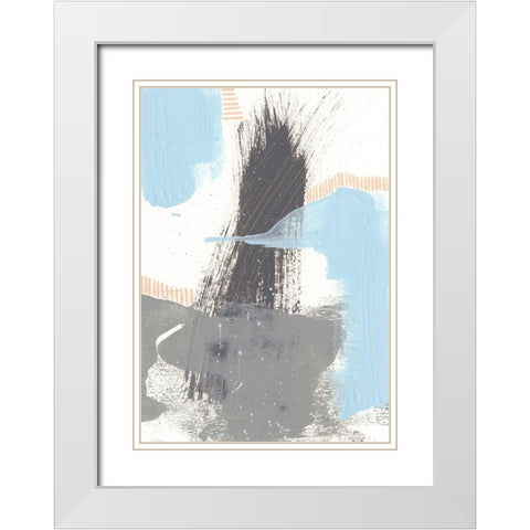 Kenetic V White Modern Wood Framed Art Print with Double Matting by Moore, Regina