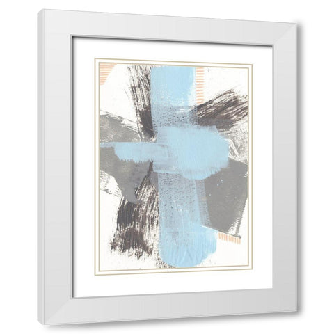 Kenetic VI White Modern Wood Framed Art Print with Double Matting by Moore, Regina