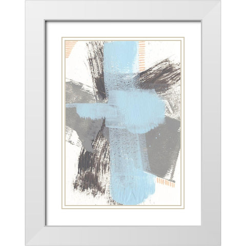 Kenetic VI White Modern Wood Framed Art Print with Double Matting by Moore, Regina