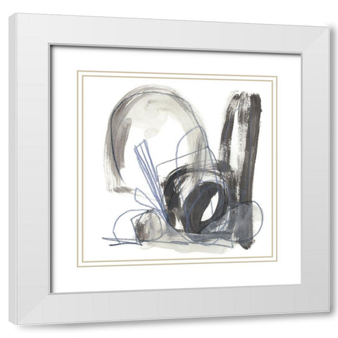 Insho VII White Modern Wood Framed Art Print with Double Matting by Vess, June Erica