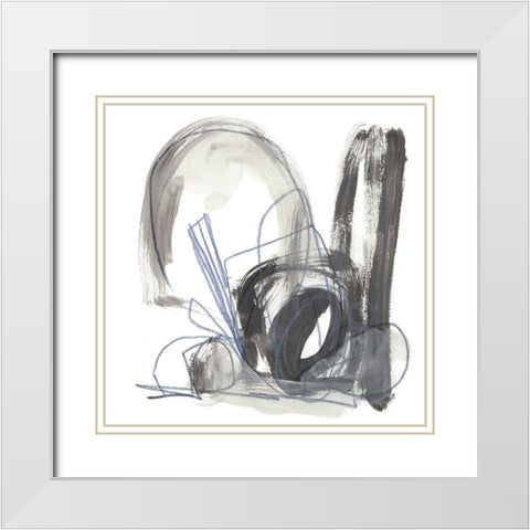 Insho VII White Modern Wood Framed Art Print with Double Matting by Vess, June Erica