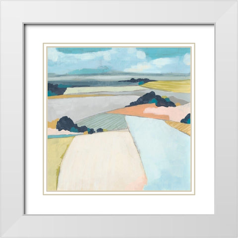 Chromatic Fields II White Modern Wood Framed Art Print with Double Matting by Vess, June Erica