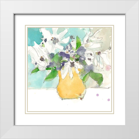 Magnolia Moment II White Modern Wood Framed Art Print with Double Matting by Dixon, Samuel