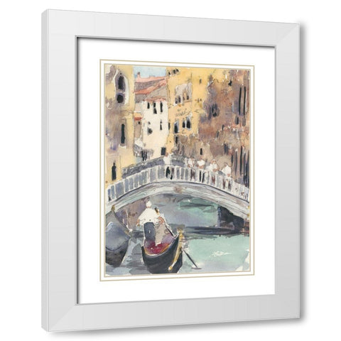 Along the Venice Canal White Modern Wood Framed Art Print with Double Matting by Dixon, Samuel