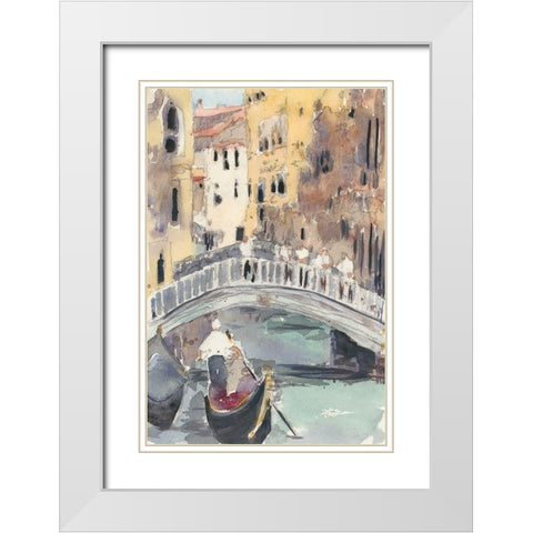 Along the Venice Canal White Modern Wood Framed Art Print with Double Matting by Dixon, Samuel