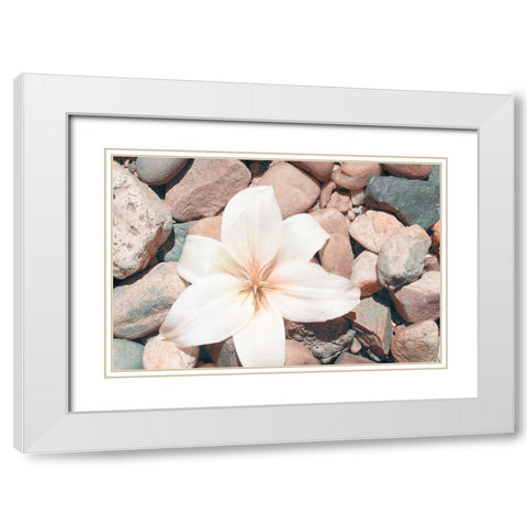 Pebble Beach I White Modern Wood Framed Art Print with Double Matting by Johnson, Jason