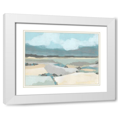 Mountain Valley Vista I White Modern Wood Framed Art Print with Double Matting by Vess, June Erica