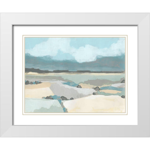 Mountain Valley Vista I White Modern Wood Framed Art Print with Double Matting by Vess, June Erica