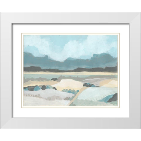 Mountain Valley Vista II White Modern Wood Framed Art Print with Double Matting by Vess, June Erica