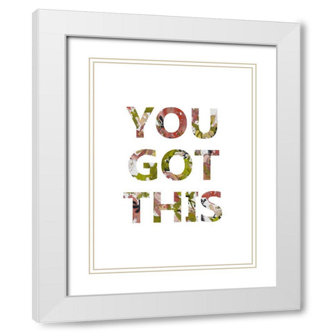 Empower Flowers III White Modern Wood Framed Art Print with Double Matting by Goldberger, Jennifer