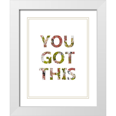 Empower Flowers III White Modern Wood Framed Art Print with Double Matting by Goldberger, Jennifer