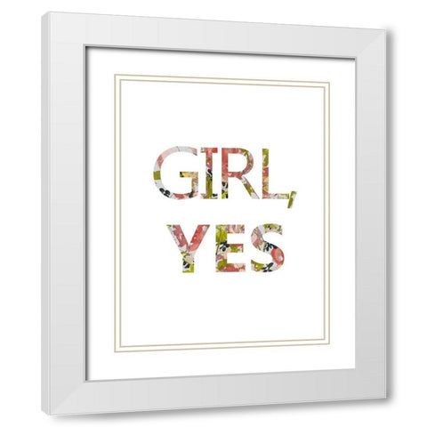 Empower Flowers IV White Modern Wood Framed Art Print with Double Matting by Goldberger, Jennifer