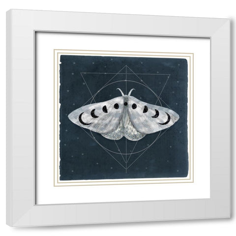 Midnight Moth II White Modern Wood Framed Art Print with Double Matting by Borges, Victoria