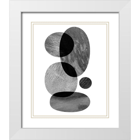 Moving Orbs I White Modern Wood Framed Art Print with Double Matting by Sizemore, Natalie