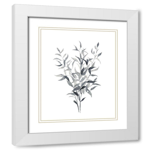 Paynes Grey Botanicals I White Modern Wood Framed Art Print with Double Matting by Scarvey, Emma