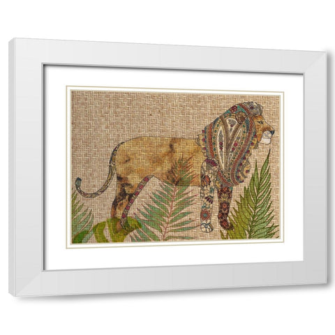 Rattan Jungle I White Modern Wood Framed Art Print with Double Matting by Zarris, Chariklia