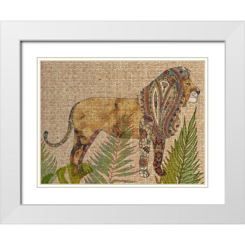 Rattan Jungle I White Modern Wood Framed Art Print with Double Matting by Zarris, Chariklia