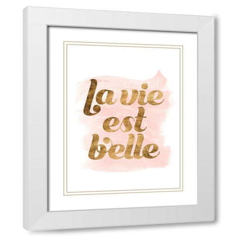 La Vie in Pink III White Modern Wood Framed Art Print with Double Matting by Popp, Grace
