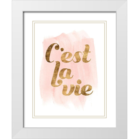 La Vie in Pink IV White Modern Wood Framed Art Print with Double Matting by Popp, Grace