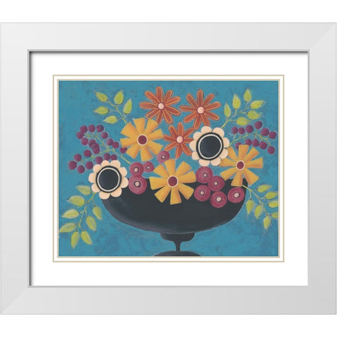 Flowers Galore II White Modern Wood Framed Art Print with Double Matting by Moore, Regina