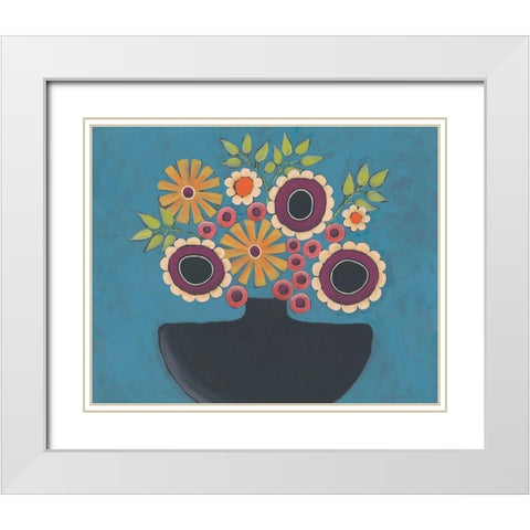 Flowers Galore III White Modern Wood Framed Art Print with Double Matting by Moore, Regina
