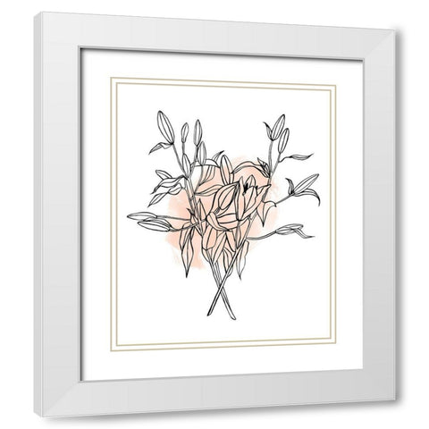 Lilies on Pink I White Modern Wood Framed Art Print with Double Matting by Scarvey, Emma