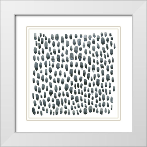 Blue Grey Tessera II White Modern Wood Framed Art Print with Double Matting by Scarvey, Emma