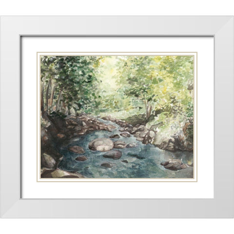 Virginia Woods IV White Modern Wood Framed Art Print with Double Matting by Chabot, Natasha