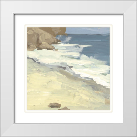 Oceanside II White Modern Wood Framed Art Print with Double Matting by Wang, Melissa