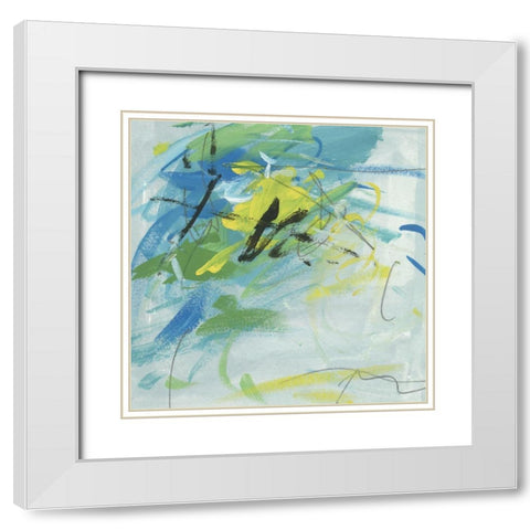 Summer Symphony I White Modern Wood Framed Art Print with Double Matting by Wang, Melissa
