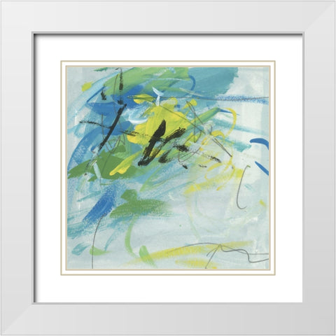 Summer Symphony I White Modern Wood Framed Art Print with Double Matting by Wang, Melissa