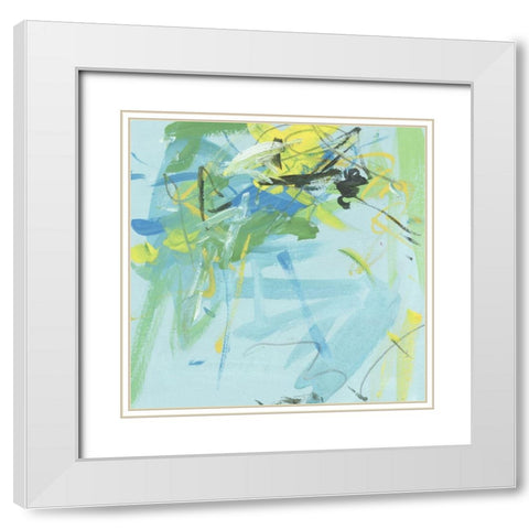 Summer Symphony III White Modern Wood Framed Art Print with Double Matting by Wang, Melissa