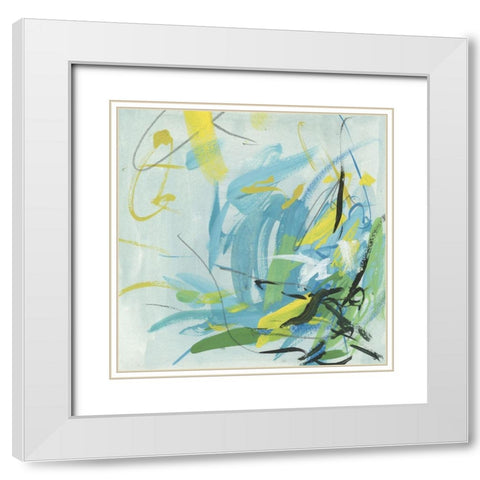 Summer Symphony IV White Modern Wood Framed Art Print with Double Matting by Wang, Melissa