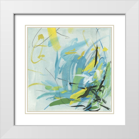 Summer Symphony IV White Modern Wood Framed Art Print with Double Matting by Wang, Melissa