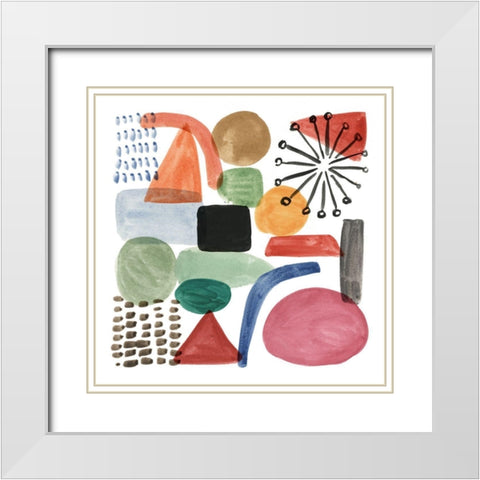 Colour Code I White Modern Wood Framed Art Print with Double Matting by Wang, Melissa