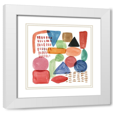 Colour Code II White Modern Wood Framed Art Print with Double Matting by Wang, Melissa